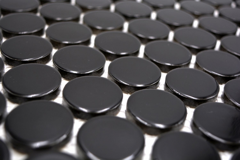 Ceramica mosaico nero lucido aspetto rotondo mosaico piastrelle cucina muro piastrelle backsplash bagno doccia muro MOS10-0300GR_f