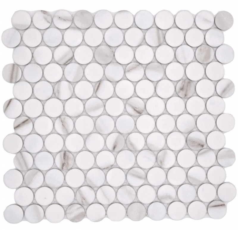 Mosaico ceramico bianco opaco effetto pietra Piastrella da cucina Backsplash da parete Parete doccia bagno MOS10-1112GR_f