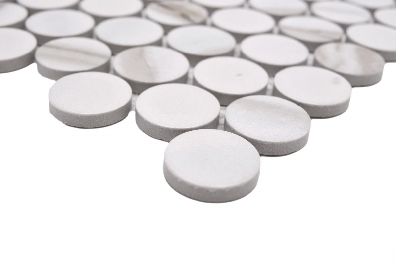 Mosaico ceramico bianco opaco effetto pietra Piastrella da cucina Backsplash da parete Parete doccia bagno MOS10-1112GR_f