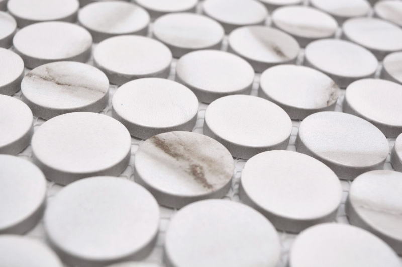 Mosaico ceramico bianco opaco effetto pietra Piastrella da cucina Backsplash da parete Parete doccia bagno MOS10-1112GR_f