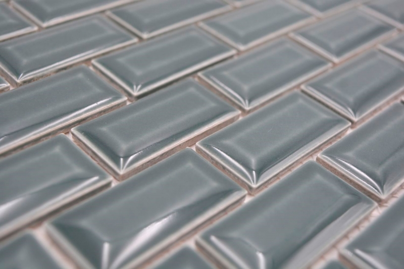 Mosaico ceramico verde scuro lucido aspetto metro mosaico piastrelle cucina parete backsplash bagno doccia MOS26-0616_f