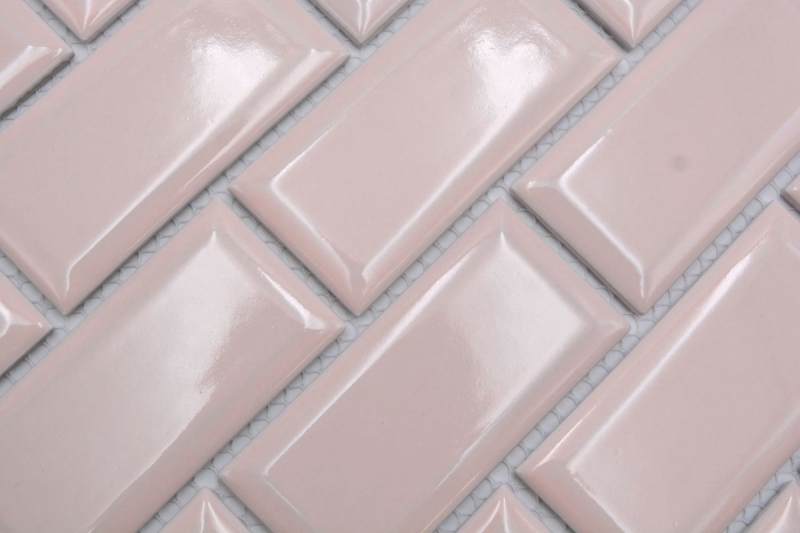 Mosaico ceramico rosa pallido lucido aspetto metro piastrelle mosaico cucina parete backsplash bagno doccia parete MOS24-11T_f