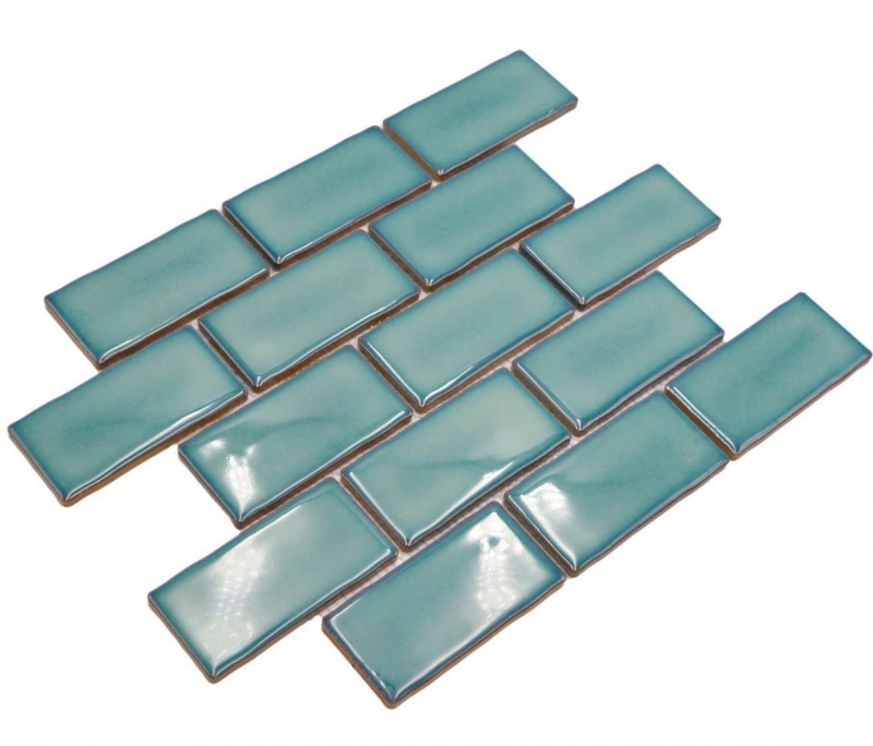 Ceramica mosaico verde lucido muratura legame aspetto mosaico piastrelle cucina muro piastrelle backsplash bagno doccia muro MOS26-716_f