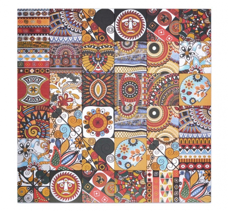 Piastrelle a mosaico autoadesive multicolori lucide dallaspetto retrò piastrelle a mosaico per cucina piastrelle a specchio bagno MOS200-U01_f