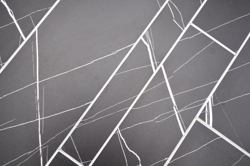 Piastrelle di mosaico autoadesive nere opache effetto pietra piastrelle di mosaico cucina parete backsplash bagno MOS200-SP04_f