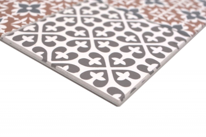 Piastrelle a mosaico autoadesive mix crema/blu/arancio/grigio opaco look retro piastrelle a mosaico cucina piastrelle backsplash bagno MOS200-S1406_f