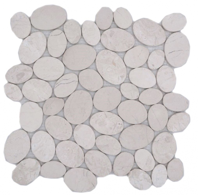 Mosaico in pietra naturale Mosaico mix bianco/blu/arancio/grigio aspetto ciottolo opaco Mosaico parete cucina Schienale piastrelle Bagno Parete doccia MOS30-0101_f