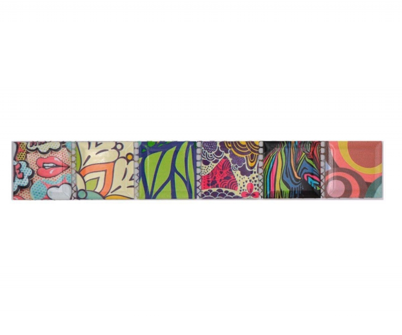 Border Border mosaico multicolore multicolore lucido pop art look mosaico piastrella cucina piastrella muro specchio bagno doccia parete MOS14BOR-1606_f