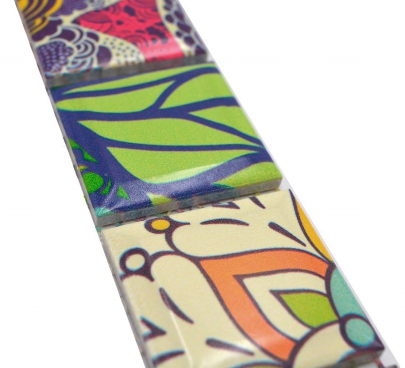 Border Border mosaico multicolore multicolore lucido pop art look mosaico piastrella cucina piastrella muro specchio bagno doccia parete MOS14BOR-1606_f