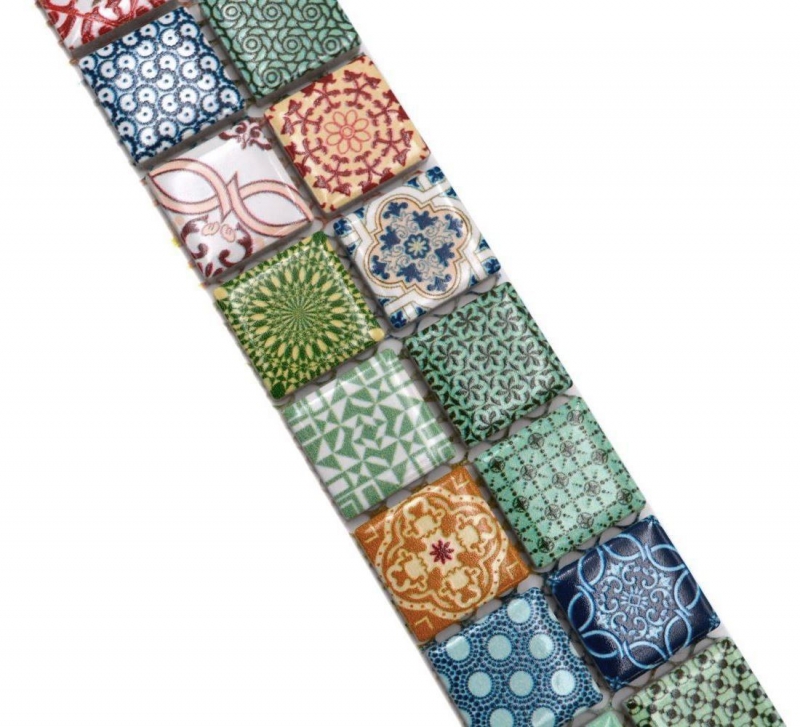 Border Border mosaico multicolore multicolore opaco look retrò piastrella di mosaico parete cucina piastrella specchio bagno doccia parete MOS18DBOR-1616_f