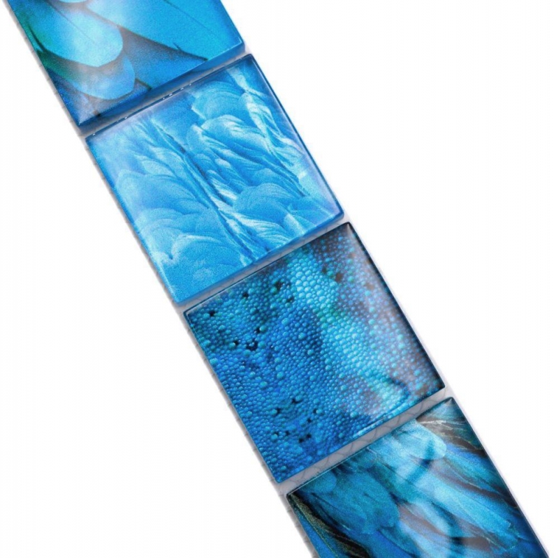Border Border mosaico blu lucido aspetto fauna selvatica piastrelle mosaico cucina piastrelle muro specchio bagno doccia muro MOS78BOR-W78_f