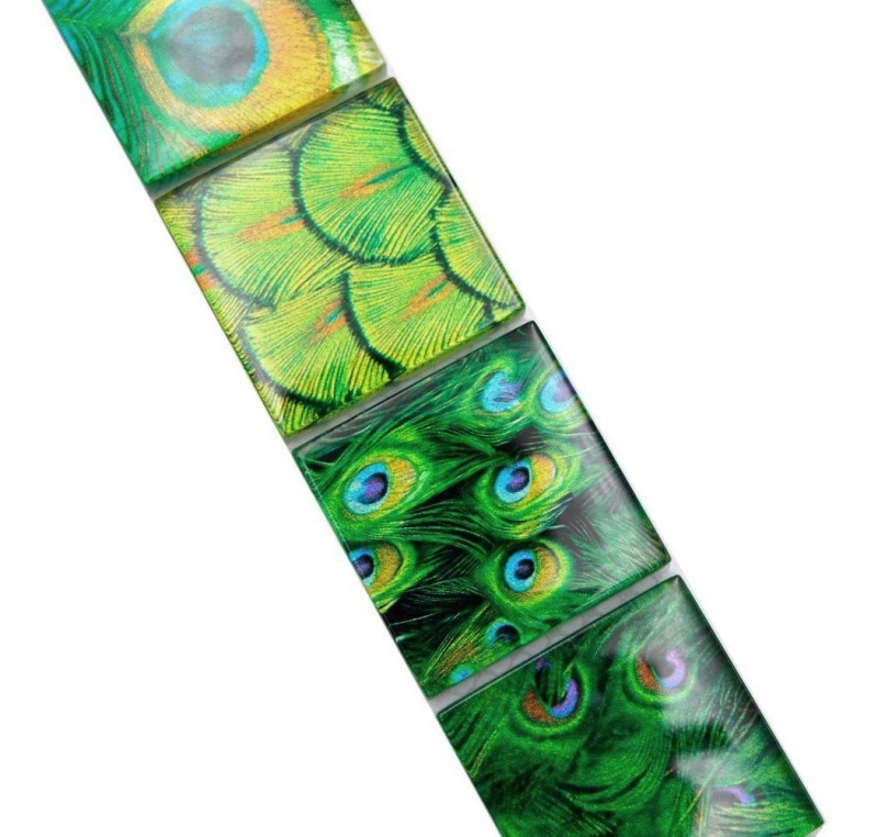 Border Border mosaico verde lucido aspetto fauna selvatica piastrelle mosaico cucina piastrelle specchio bagno doccia parete MOS78BOR-W88_f