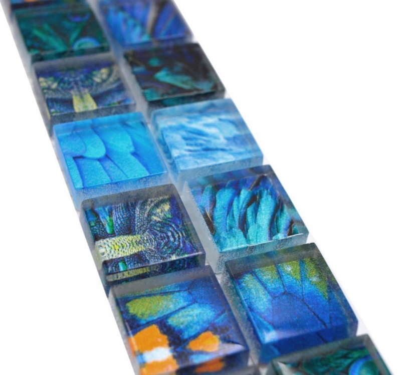 Border Border mosaico blu lucido aspetto fauna selvatica piastrelle mosaico cucina piastrelle muro specchio bagno doccia parete MOS68BOR-WL74_f