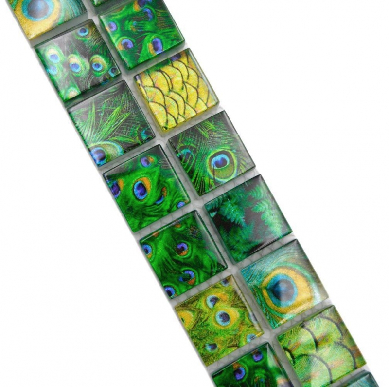 Border Border mosaico verde lucido aspetto fauna selvatica piastrelle mosaico cucina piastrelle specchio bagno doccia parete MOS68BOR-WL84_f