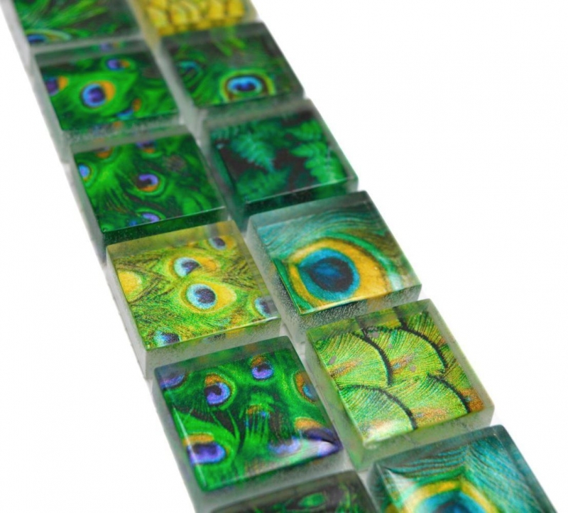 Border Border mosaico verde lucido aspetto fauna selvatica piastrelle mosaico cucina piastrelle specchio bagno doccia parete MOS68BOR-WL84_f