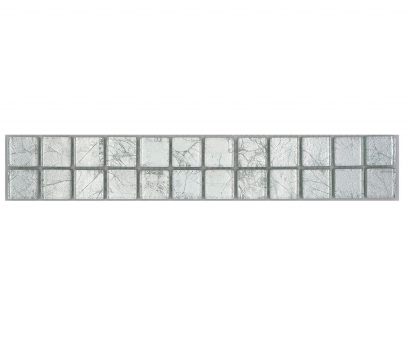 Border Border mosaico argento lucido piastrelle mosaico cucina piastrelle muro specchio bagno doccia parete MOS123BOR-8SB16_f