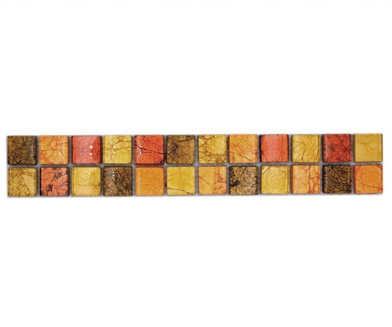 Border Border mosaico mix oro/arancio/marrone lucido piastrelle mosaico cucina piastrelle muro specchio bagno doccia MOS120BOR-07814_f
