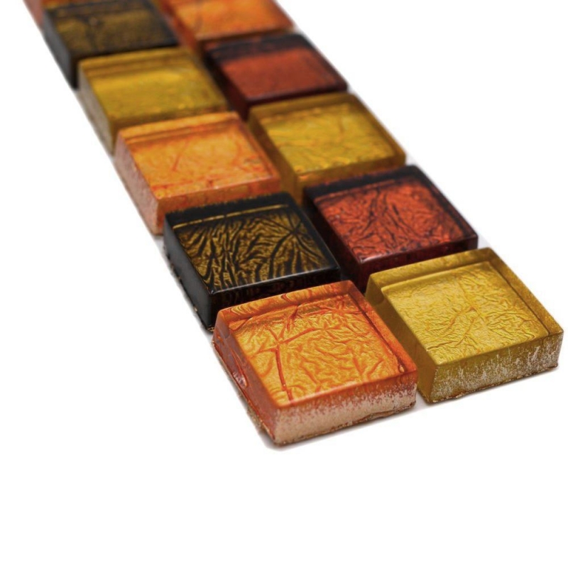 Border Border mosaico mix oro/arancio/marrone lucido piastrelle mosaico cucina piastrelle muro specchio bagno doccia MOS120BOR-07814_f