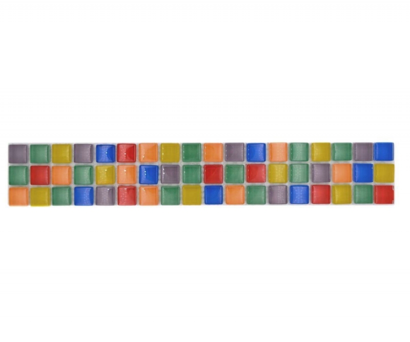 Borde mosaico mix multicolore lucido piastrelle mosaico cucina piastrelle muro specchio bagno doccia muro MOS88BOR-XC123_f