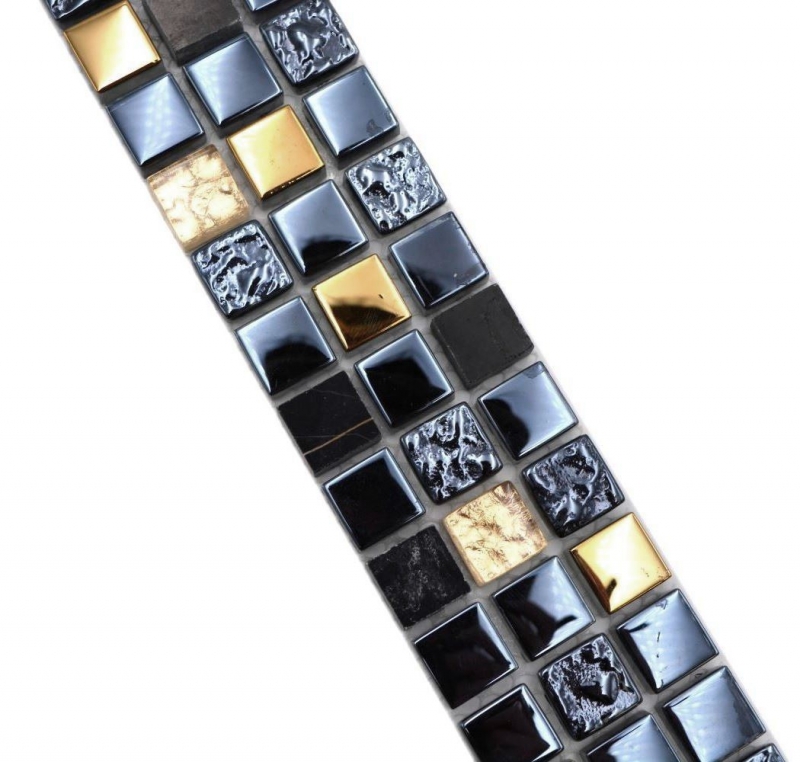 Border Border mosaico nero con oro lucido piastrelle mosaico cucina muro piastrelle backsplash bagno MOS92BOR-650_f