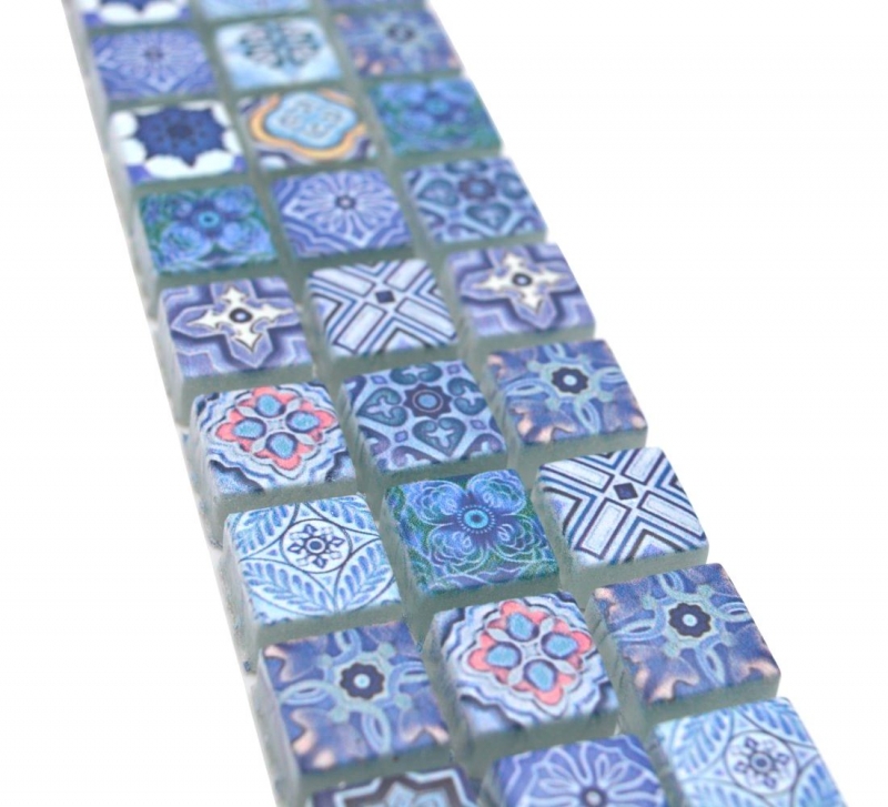 Border Border mosaico blu opaco look retro piastrelle mosaico cucina piastrelle muro specchio bagno doccia MOS78BOR-RB33_f