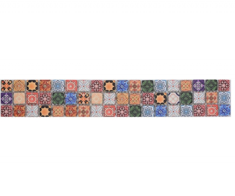 Border Border mosaico multicolore opaco aspetto retrò piastrelle mosaico cucina piastrelle muro specchio bagno doccia MOS78BOR-RB83_f