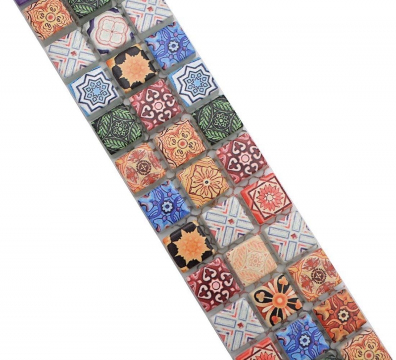 Border Border mosaico multicolore opaco aspetto retrò piastrelle mosaico cucina piastrelle muro specchio bagno doccia MOS78BOR-RB83_f