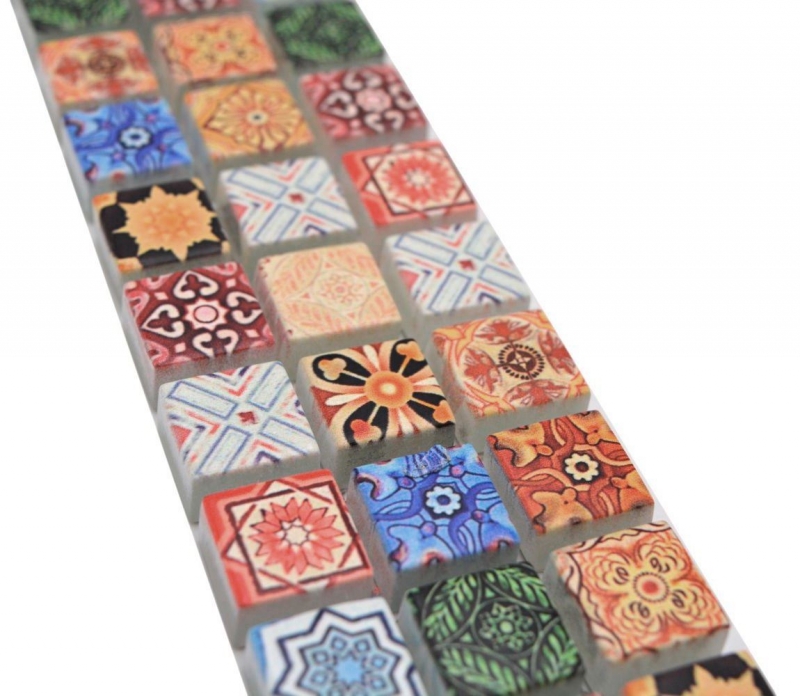 Border Border mosaico multicolore opaco aspetto retrò piastrelle mosaico cucina piastrelle muro specchio bagno doccia MOS78BOR-RB83_f