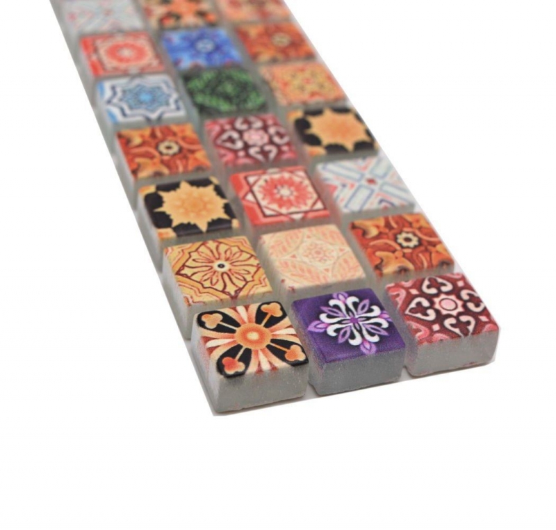 Border Border mosaico multicolore opaco aspetto retrò piastrelle mosaico cucina piastrelle muro specchio bagno doccia MOS78BOR-RB83_f