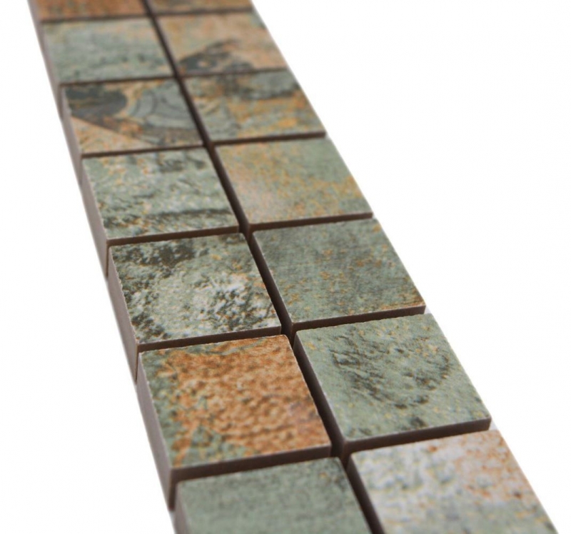 Border Border mosaico mix beige/marrone/verde opaco effetto tappeto piastrelle mosaico cucina piastrelle muro specchio bagno doccia MOS18BOR-25CB_f