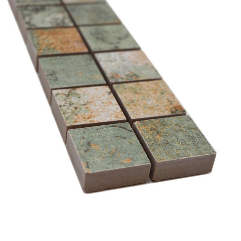 Border Border mosaico mix beige/marrone/verde opaco effetto tappeto piastrelle mosaico cucina piastrelle muro specchio bagno doccia MOS18BOR-25CB_f