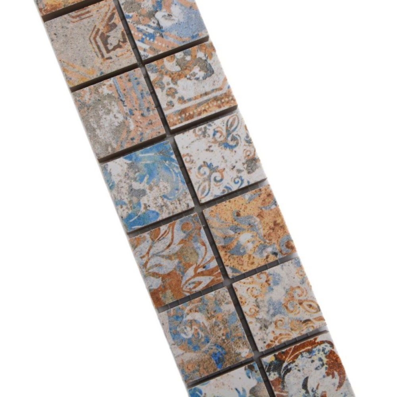 Border Border mosaico mix forte multicolore opaco aspetto tappeto piastrelle mosaico cucina piastrelle muro specchio bagno doccia MOS18BOR-25CV_f