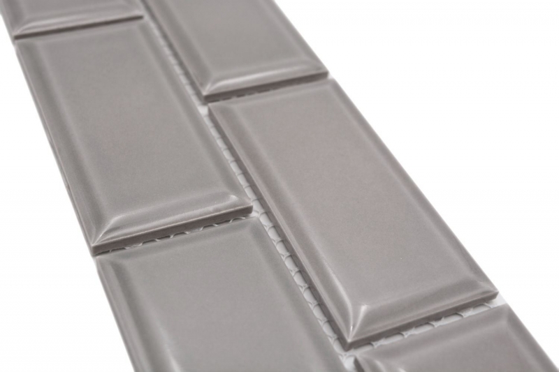 Border Border mosaico grigio lucido aspetto metro mosaico piastrelle cucina muro piastrelle backsplash bagno doccia muro MOS26BORM-0202_f