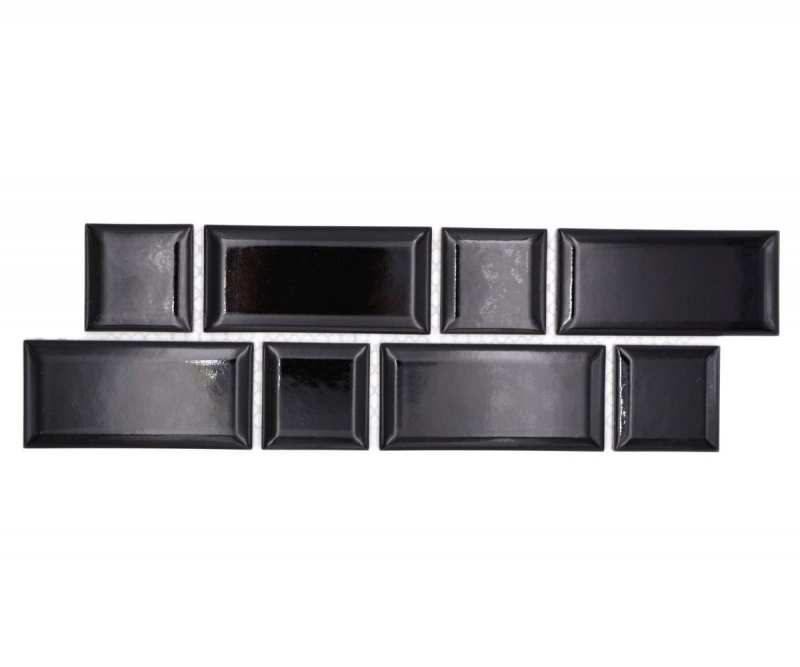 Border Border mosaico nero lucido aspetto metro mosaico piastrelle cucina piastrelle muro specchio bagno doccia muro MOS26BORWM-0301_f