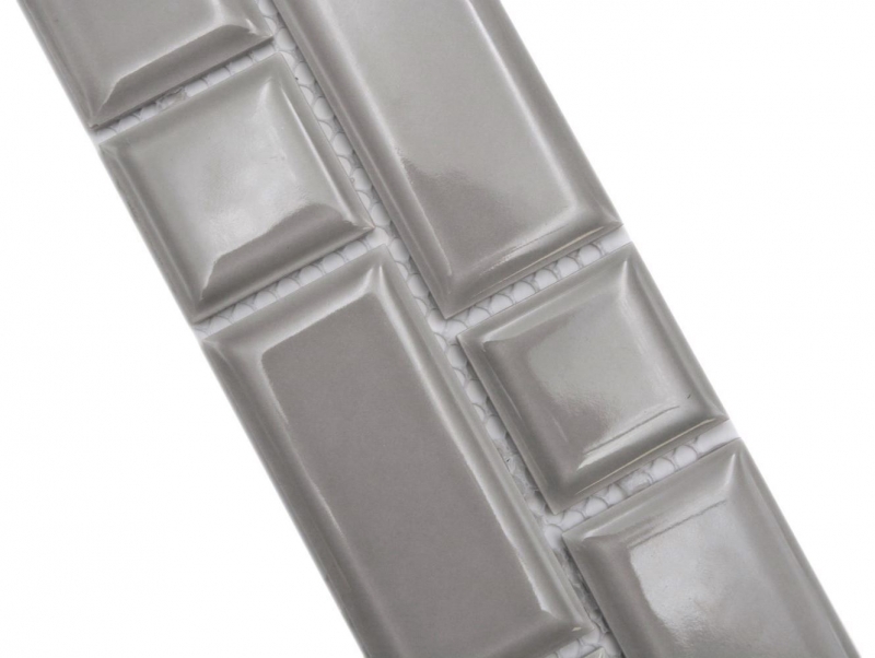 Border Border mosaico grigio lucido aspetto metro mosaico piastrelle cucina muro piastrelle backsplash bagno doccia muro MOS26BORWM-0202_f