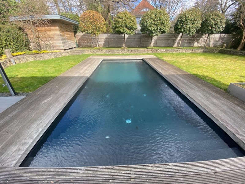 Piastrella di mosaico di vetro grigio antracite lucido effetto piscina piastrella di mosaico parete cucina piastrella specchio bagno doccia parete MOS200-A09_f