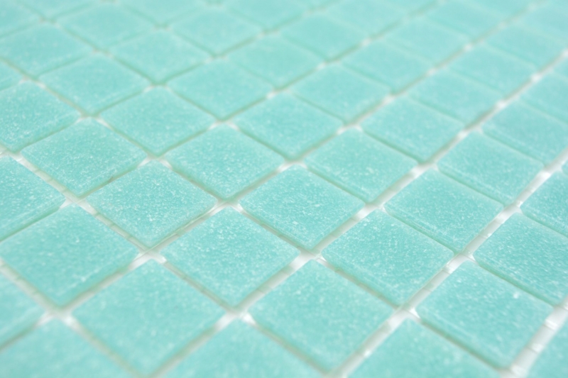 Mosaico di vetro tessere di mosaico verde turchese chiaro lucido piscina look mosaico piastrelle cucina piastrelle specchio bagno doccia parete MOS200-A62_f