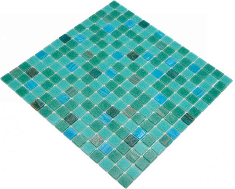 Mosaico di vetro mosaico piastrelle mix turchese verde rame lucido piscina look mosaico piastrelle cucina parete specchio bagno doccia parete MOS200-SMT_f