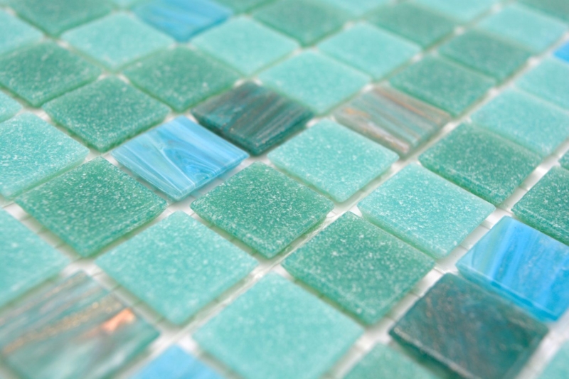 Mosaico di vetro mosaico piastrelle mix turchese verde rame lucido piscina look mosaico piastrelle cucina parete specchio bagno doccia parete MOS200-SMT_f