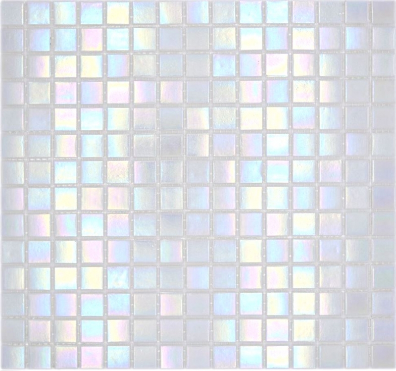 Piastrella di vetro a mosaico Iridium White Flip Flop colore lucido aspetto piscina piastrella di mosaico parete cucina piastrella specchio bagno doccia parete MOS240-WA02-P_f