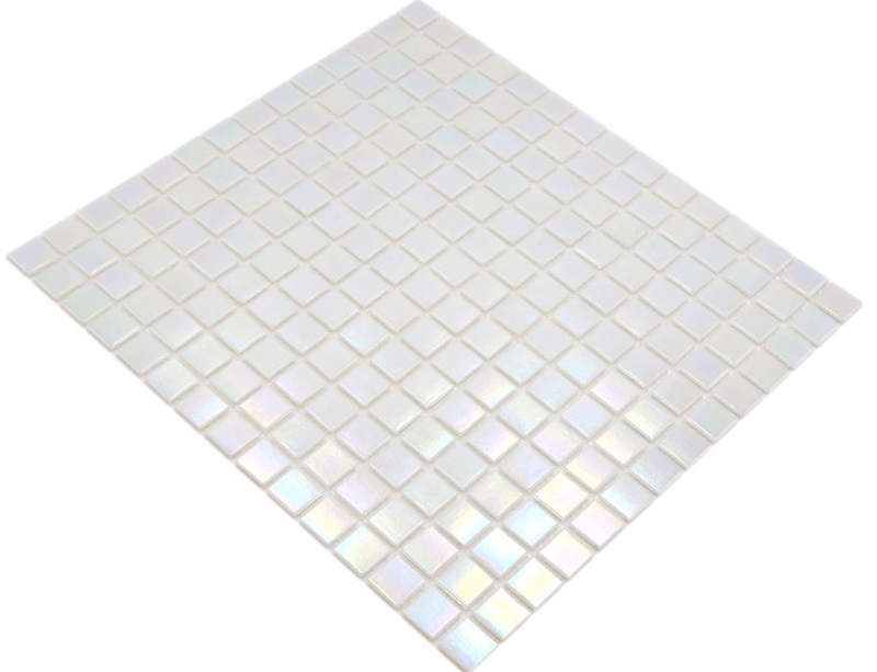 Piastrella di vetro a mosaico Iridium White Flip Flop colore lucido aspetto piscina piastrella di mosaico parete cucina piastrella specchio bagno doccia parete MOS240-WA02-P_f