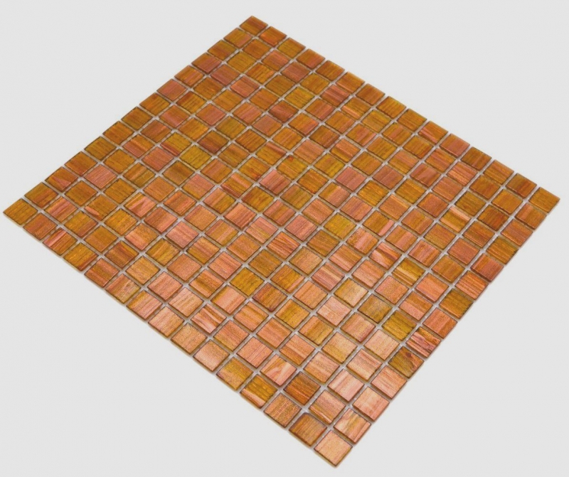 Mosaico di vetro piastrelle di mosaico marrone dorato rame lucido aspetto piscina piastrelle di mosaico parete cucina piastrelle specchio bagno doccia parete MOS230-G34_f