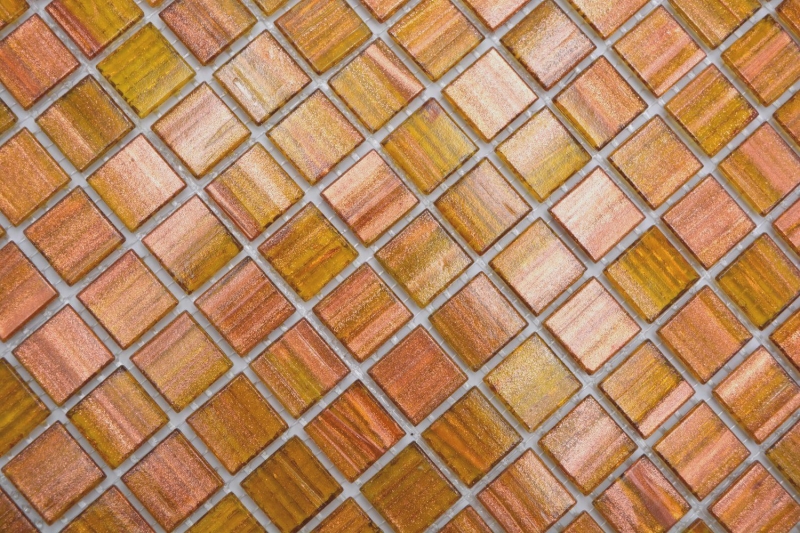 Mosaico di vetro piastrelle di mosaico marrone dorato rame lucido aspetto piscina piastrelle di mosaico parete cucina piastrelle specchio bagno doccia parete MOS230-G34_f