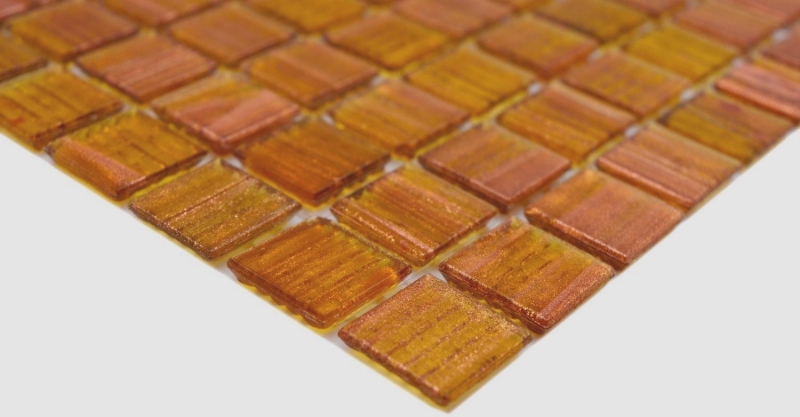 Mosaico di vetro piastrelle di mosaico marrone dorato rame lucido aspetto piscina piastrelle di mosaico parete cucina piastrelle specchio bagno doccia parete MOS230-G34_f