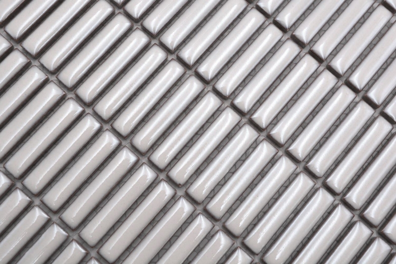 Aste in ceramica a mosaico decorate a mano retro vintage anni 50-60 cinghie bianco antico lucido MOS24-BM3_m