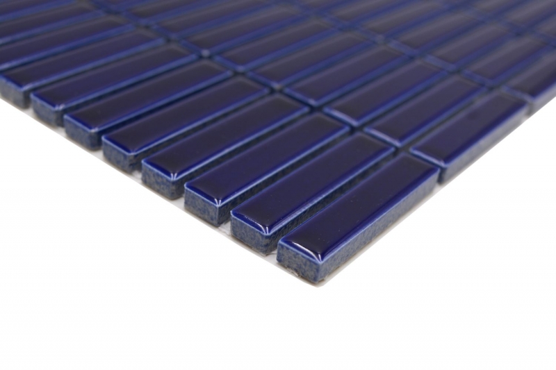 Aste in ceramica a mosaico decorate a mano retro vintage anni 50-60 cinturini blu cobalto lucido MOS24-BM5_m