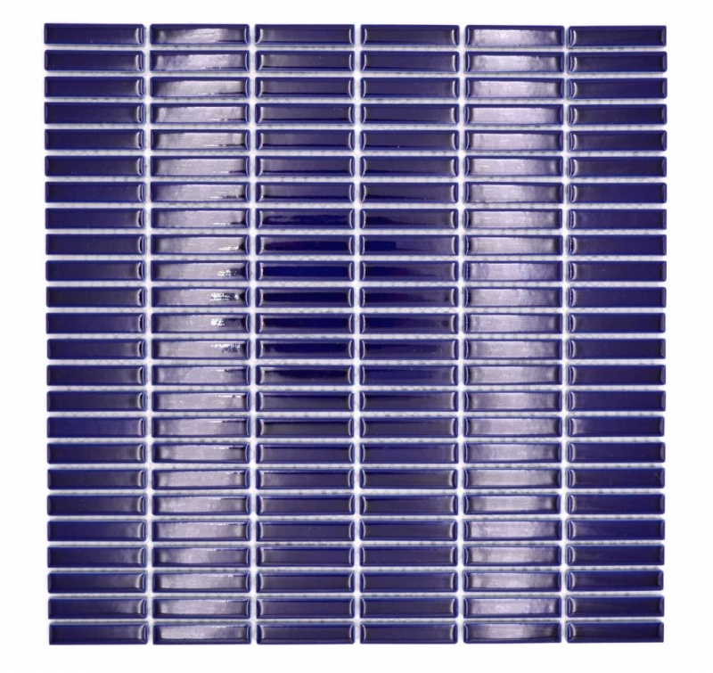 Aste in ceramica a mosaico decorate a mano retro vintage anni 50-60 cinturini blu cobalto lucido MOS24-BM5_m