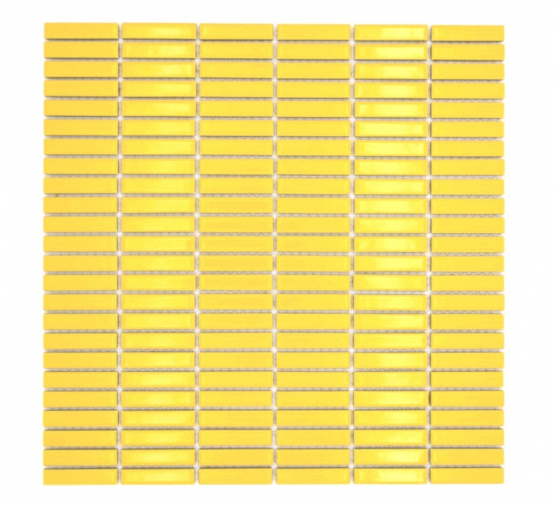 Aste in ceramica a mosaico decorate a mano retro vintage anni 50-60 cinturini giallo lucido MOS24-BM6_m