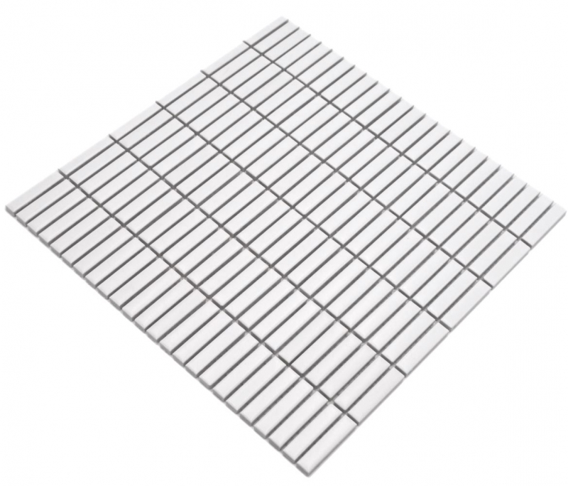 Aste in ceramica a mosaico decorate a mano retro vintage anni 50-60 cinghie bianco opaco MOS24-BM9_m