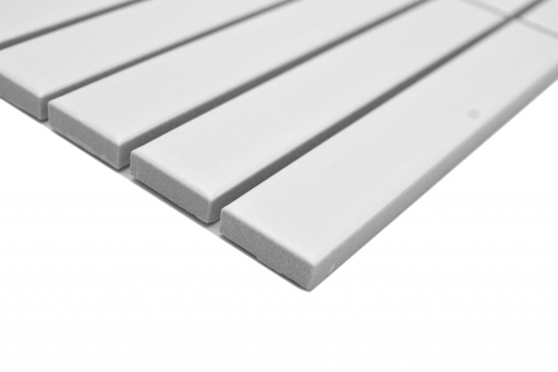 Aste in mosaico di ceramica dipinte a mano Modern Art bianco opaco MOS24-S20_m